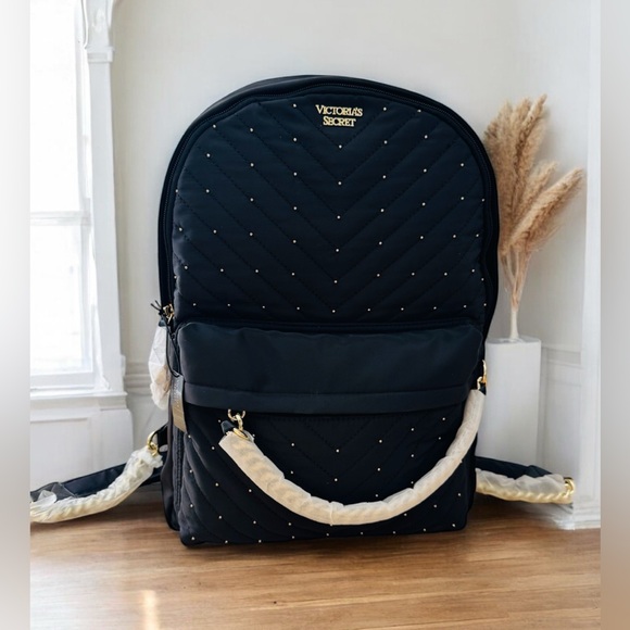 Victoria\'s Secret Shine Brightstone Runway City Backpack Gold Black main image 3